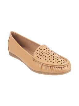 Metro - Detailing Pattern Beige Loafers