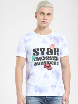 Jack & Jones - Purple Printed Crew Neck T-shirt