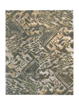 Qaaleen - Fine Handcrafted Cut Pile Finish with Same Level Pattern Light Green & Beige 8 x 10 ft Rug