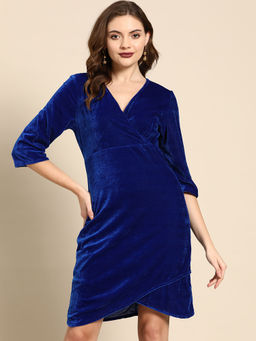 Dodo & Moa - Women Western Wear Dress Blue