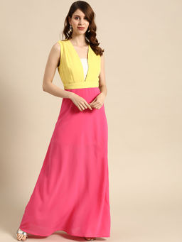 Dodo & Moa - Women Western Wear Dress Yellow
