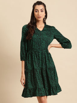 Dodo & Moa - Women Western Wear Dress Green