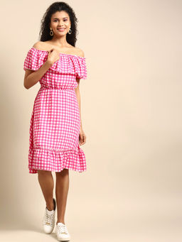 Dodo & Moa - Women Western Wear Dress Pink