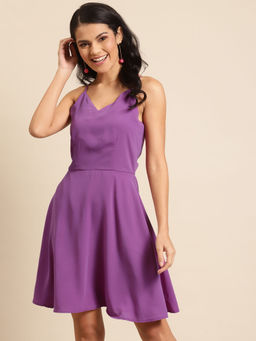 Dodo & Moa - Women Western Wear Dress Purple