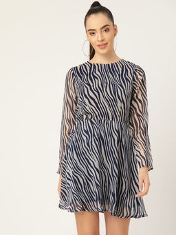 Dodo & Moa - Women Western Wear Dress Navy Blue