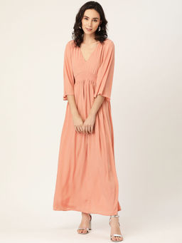 Dodo & Moa - Women Western Wear Dress Peach