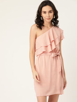 Dodo & Moa - Women Western Wear Dress Peach