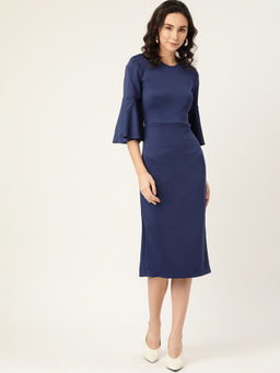 Dodo & Moa - Women Western Wear Dress Navy Blue