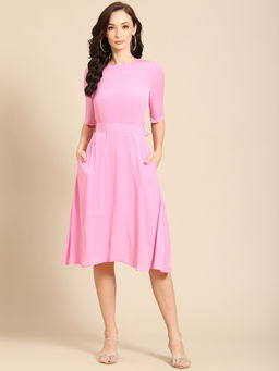 Dodo & Moa - Women Western Wear Dress Pink