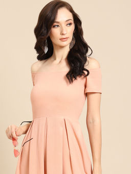 Dodo & Moa - Women Western Wear Dress Peach
