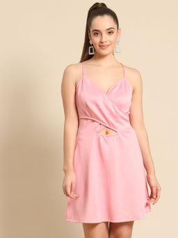 Dodo & Moa - Women Western Wear Dress Pink