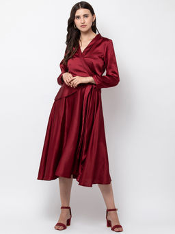 Dodo & Moa - Women Western Wear Dress Red