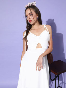 Dodo & Moa - Women Western Wear Dress White