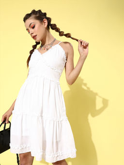 Dodo & Moa - Women Western Wear Dress White