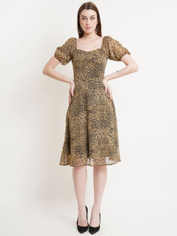 Dodo & Moa - Women Western Wear Dress Brown