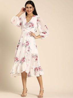 Dodo & Moa - Women Western Wear Dress White
