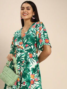 Dodo & Moa - Women Western Wear Dress Green