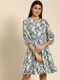 Dodo & Moa - Women Western Wear Dress Green