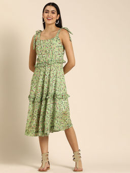 Dodo & Moa - Women Western Wear Dress Green