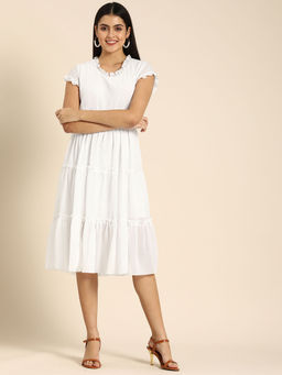 Dodo & Moa - Women Western Wear Dress White