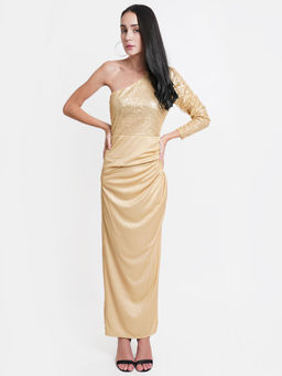 Dodo & Moa - Women Western Wear Dress Gold