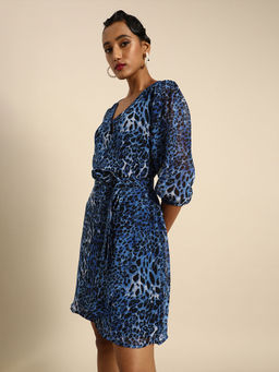 Dodo & Moa - Women Western Wear Dress Blue