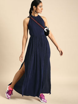 Dodo & Moa - Women Western Wear Dress Navy Blue