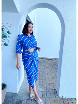 Label Tanvee - Blue Stripe Co-Ord (Set of 2)