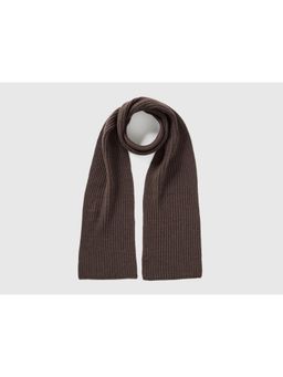 United Colors of Benetton - Lana Vergine Textured Scarf - Brown