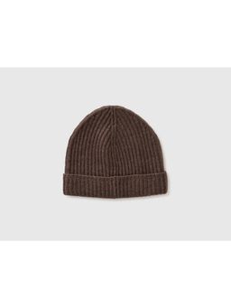 United Colors of Benetton - Lana Vergine Textured Beanie - Brown