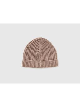 United Colors of Benetton - Lana Vergine Textured Beanie - Beige