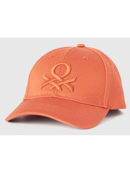 United Colors of Benetton - Pure Cotton Embroidered Baseball Cap - Orange