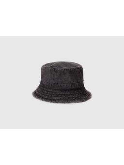 United Colors of Benetton - Solid Denim Bucket Hat - Black