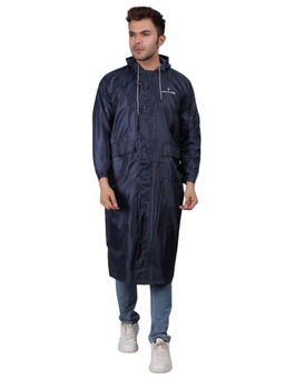 YOUTH ROBE - Men Blue Waterproof Tapping Raincoat with Carrying Pouch
