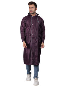 YOUTH ROBE - Men Wine Waterproof Tapping Raincoat with Carrying Pouch