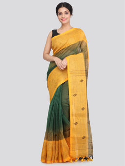 PinkLoom - Women's Linen Saree With Unstitched Blouse Piece