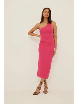 NA-KD - One Shoulder Midi Dress-Fuchsia