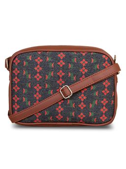 Zouk - Women Handcrafted Printed Cross Body Sling Bag for College and Party-Black