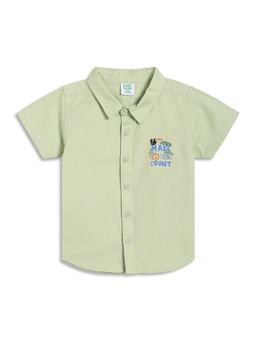 MINI KLUB - Cotton Half Sleeve Solid Shirt - Green