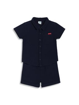 MINI KLUB - Cotton Half Sleeves Solid Clothing Co-Rods - Navy Blue