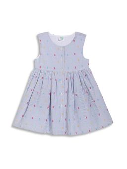 MINI KLUB - Sleeveless Striped Dress - Blue