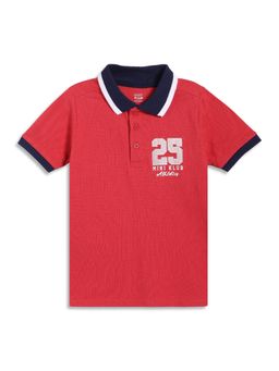 MINI KLUB - Cotton Half Sleeve Solid Polo T-Shirt - Red