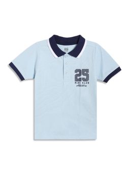 MINI KLUB - Cotton Half Sleeve Solid Polo T-Shirt - Blue