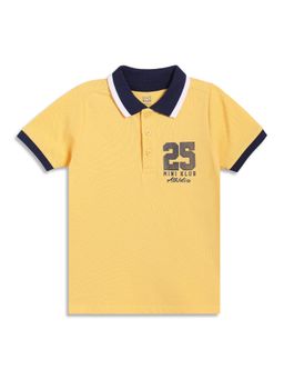 MINI KLUB - Cotton Half Sleeve Solid Polo T-Shirt - Yellow