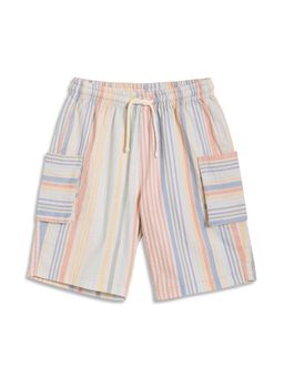 MINI KLUB - Cotton Striped Shorts - Blue & Pink