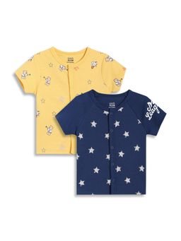 MINI KLUB - Cotton Animal & Stars Printed Vests - Yellow/Blue (Pack of 2)