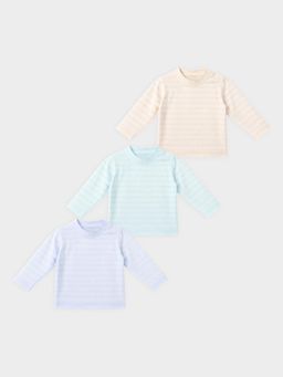 Mi Arcus - Stripes Knitted Full Sleeves T Shirt- Multi-Color (Pack of 3)