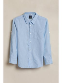 Allen Solly - Boys Light Blue Solid Casual Shirt