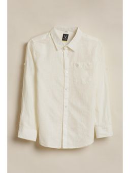 Allen Solly - Boys Cream Solid Casual Shirt