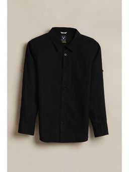 Allen Solly - Boys Black Solid Casual Shirt